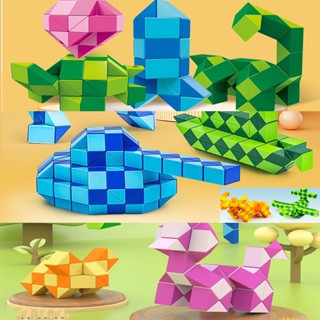 Rubik Rắn Snake 24/ 36/ 48/ 60/ 72/ 120/ 144 Đoạn - Rubic Biến Thể Dạng Dây (Thước kẻ) Siêu Dài
