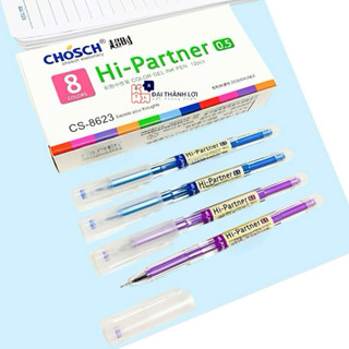 Hộp 12 cây bút viết gel nước Chosch Hi-Partner CS-8623 / CS8623