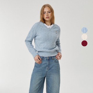  Áo Len WHO.A.U Steve Cable V-Neck Pull over_WHKAF4912F 