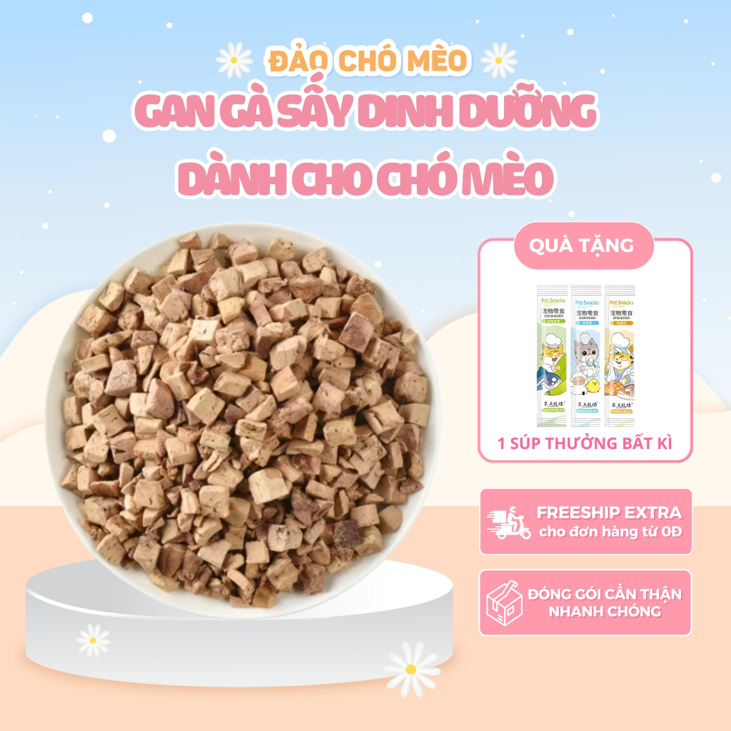 [ Túi 500G ] Gan Gà Sấy Thơm Ngon Dành Cho Chó Mèo - Gan Gà Sấy Khô Cao Cấp Cho Chó - Đảo Chó Mèo