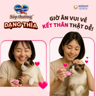 Súp Thưởng Cho Mèo Dạng Thìa Silver Spoon Nhật Bản, 5 Hương Vị Thơm Ngon, Bổ Sung Nước Tự Nhiên