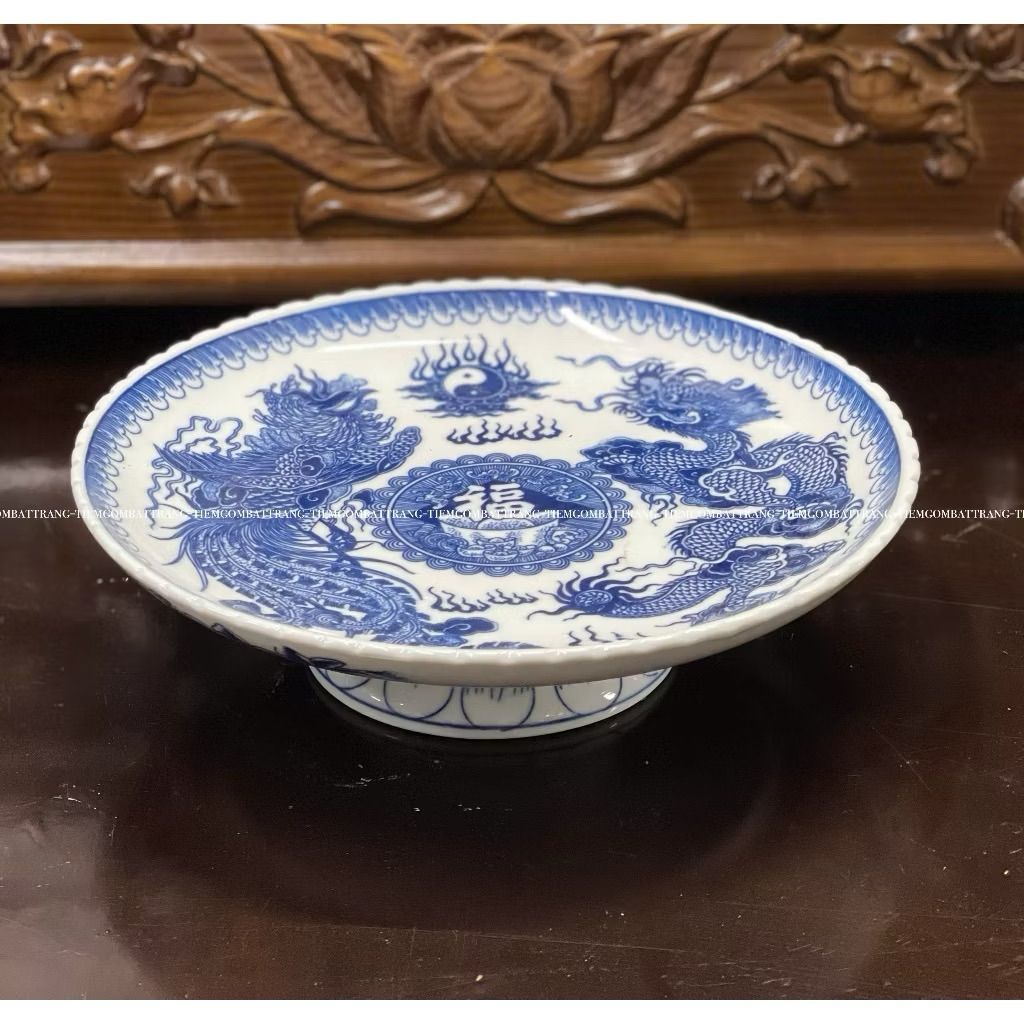 Mâm bồng xanh lam kĩ size lớn ,mâm bồng size 30-32-35-40cm