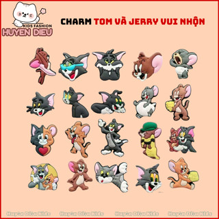  Sét 20 Charm Sticker Gắn Giày Dép Chủ Đề TOM VÀ JERRY VUI NHỘN Gắn Giày Dép Jibbitz Sticker Gắn Dép Cross Dễ Thương 