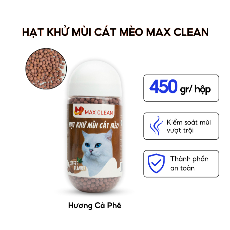 Hạt khử mùi cát mèo Max Clean hương Cà Phê