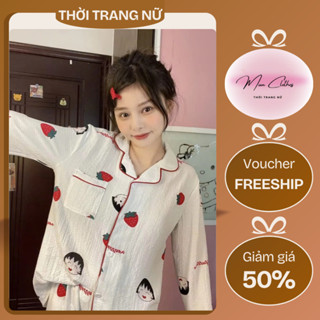   Bộ Đồ Ngủ Đũi Xốp Bộ Mặc Nhà Tiểu Thư  -Tay Dài Quần Dài-Hàng Thiết Kế Có Big Size 