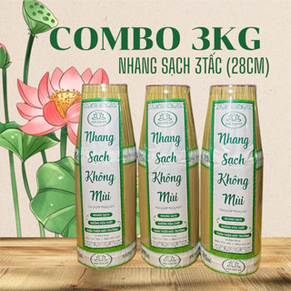  COMBO 3KG-3BÓ 3 TẤT 28CM  NHANG SẠCH KHÔNG MÙI NHANG SẠCH ĐẠI GIA KỲ 
