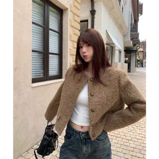   Sẵn  Áo Khoác Dạ Tweed Kiểu Dáng Ngắn Công Sở Nữ Tay Dài Mùa Đông Đại Hàn Quốc Bigsize Sang Chảnh Đi Đà Lạt Chali AD3 