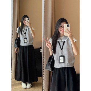   ẢNH OLDSCHOOL  Áo gile len nữ CỔ SEN VIỀN REN ĐIỆU A247 