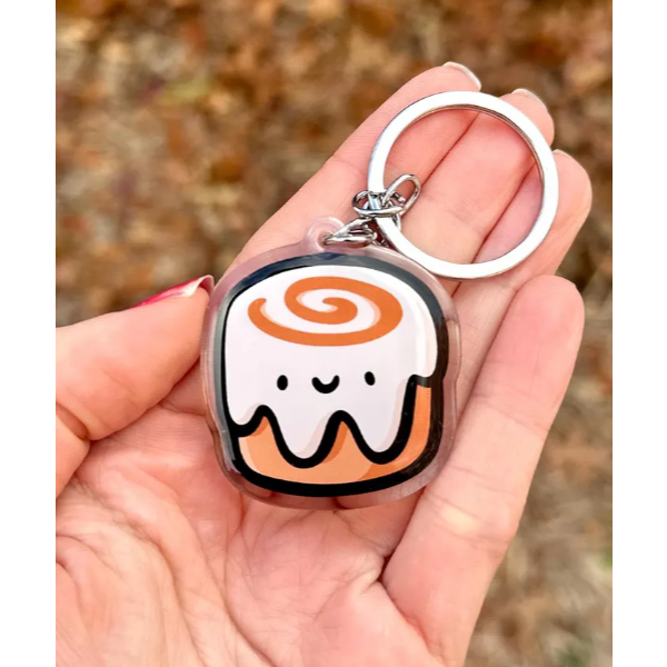Cinnamon Roll Keychain | Cute food keychain | Kawaii food keychain | Dessert keychain | cinnamon bun