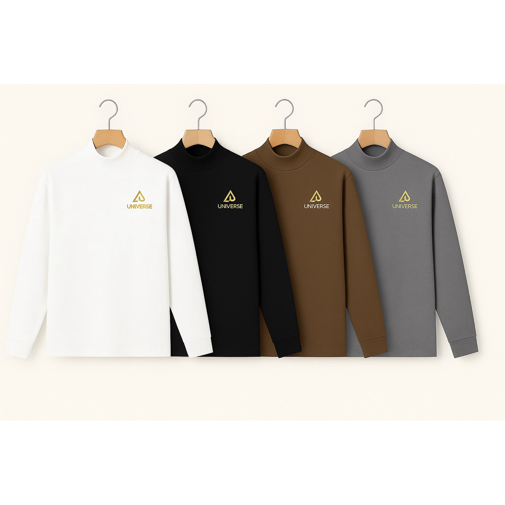 Áo giữ nhiệt nam cổ cao chất nỉ lông thỏ cao cấp, áo thể thao tay dài, áo thun dài tay ép vân