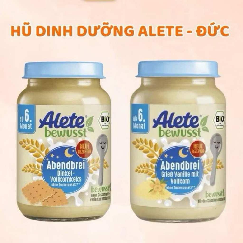 [TEM PHỤ] Hũ Dinh Dưỡng ALETE Đức 190g, ngũ cốc dinh dưỡng Alete cho bé từ 6 tháng, mận nghiền, mận 