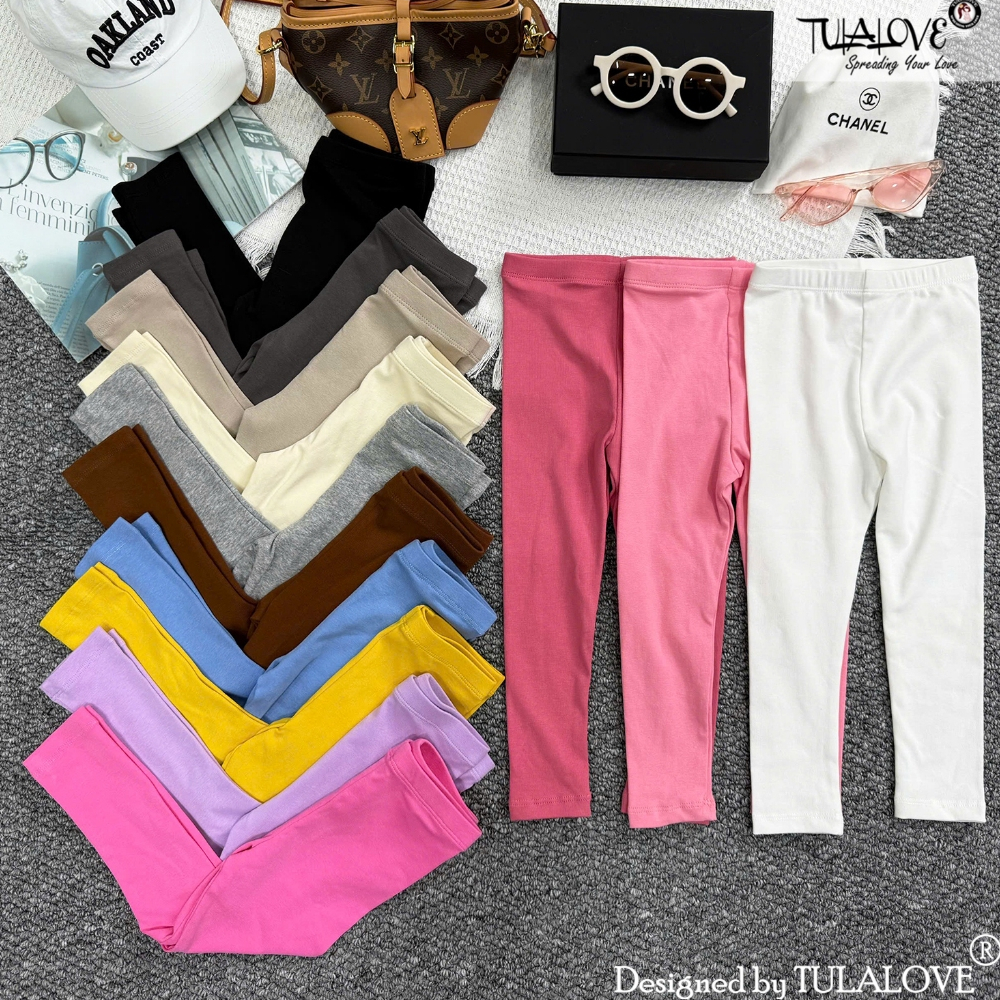 LEGGING DÀI CHO BÉ Vải Zip Chất Lượng Cao Quần Leggin Co Dãn, Quần Dài Thun Thu Đông Bé gái Tulalove