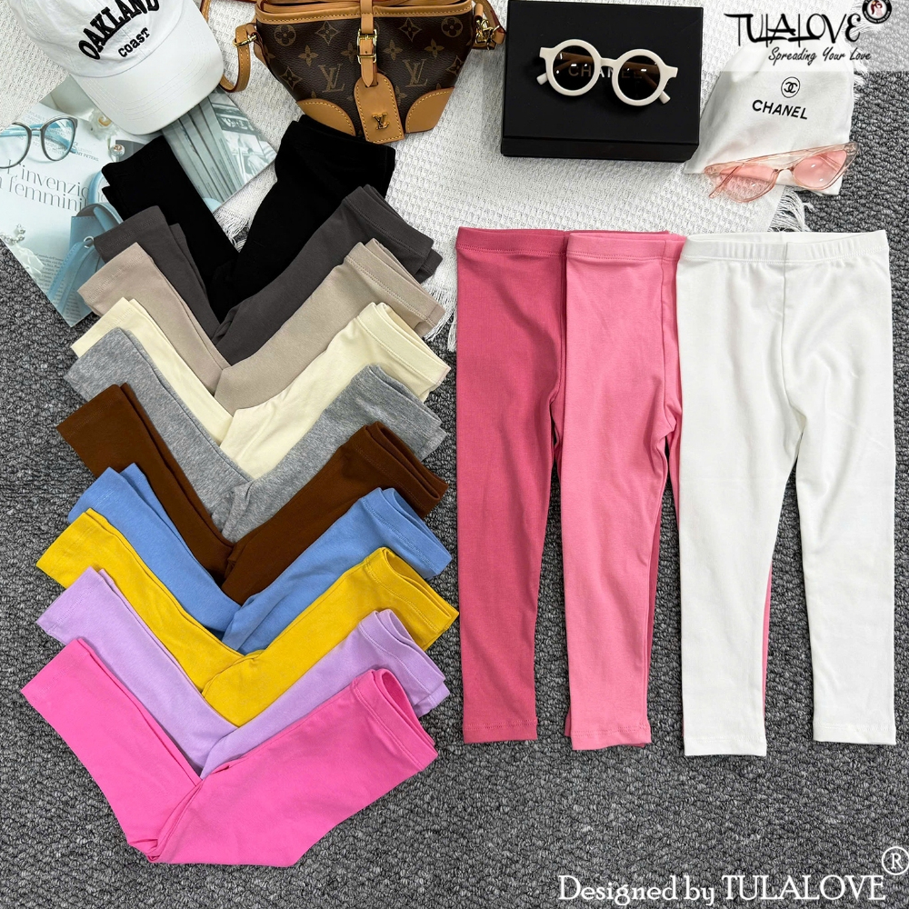 Quần Legging Dài Bé Gái Vải Co Dãn Mạnh Cực Thoải Mái Cho Bé, Quần Legging Dài Tulalove