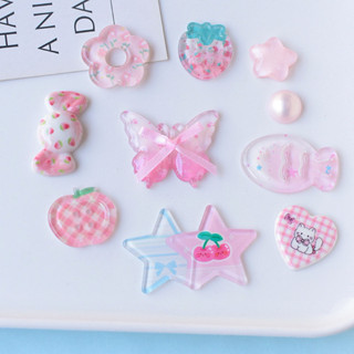  Bộ 10 Charm Sticker Bướm Hồng Dùng Gắn Cross Dép Xốp Dép Sục 