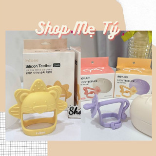   Kèm hộp đựng  Gặm nướu silicon Moyuum   Hibee Lion Hình Sư tử chính hãng cho bé từ 3m+ 