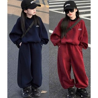  Sét bộ quần áo thu đông bé gái   HỌA TIẾT OLALA 2 MÀU ĐỎ XANH   chất liệu nỉ ấm áp size 9-44kg M89 