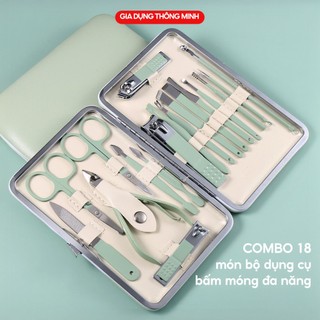  Bộ Dụng Cụ Bấm Móng 18 Món Đa Năng Kềm Cắt Tỉa Móng Tay Chân Làm Nail Thép Không Gỉ  Mẫu Mới  