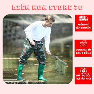 Ủng lội nước cao cấp 2 lớp QUÂN MÃ RR siêu dày giữ ấm chống nước, Quần ủng lội nước, Ủng cấy