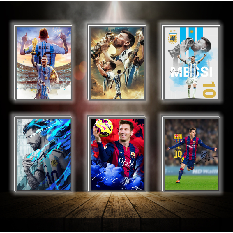 Tranh đèn led 3D đổi màu Messi - Tranh đèn led 3D ANIME trang trí bàn làm việc, đèn ngủ