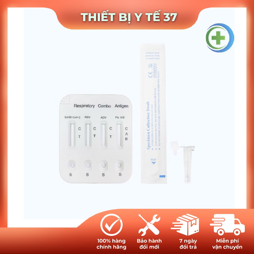 Bộ kit test nhanh 5 trong 1 GeneSign Respiratory Combo Antigen Rapid Test (CO.VID-19/RSV/ADV/FLU)