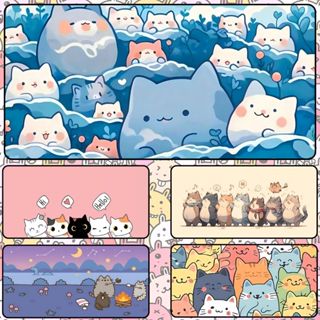  Bàn Di Chuột Tấm Lót Chuột MÈO DỄ THƯƠNG Cỡ Lớn 80x30cm   90x40cm   120x60cm Chống Trượt Bền Đẹp 