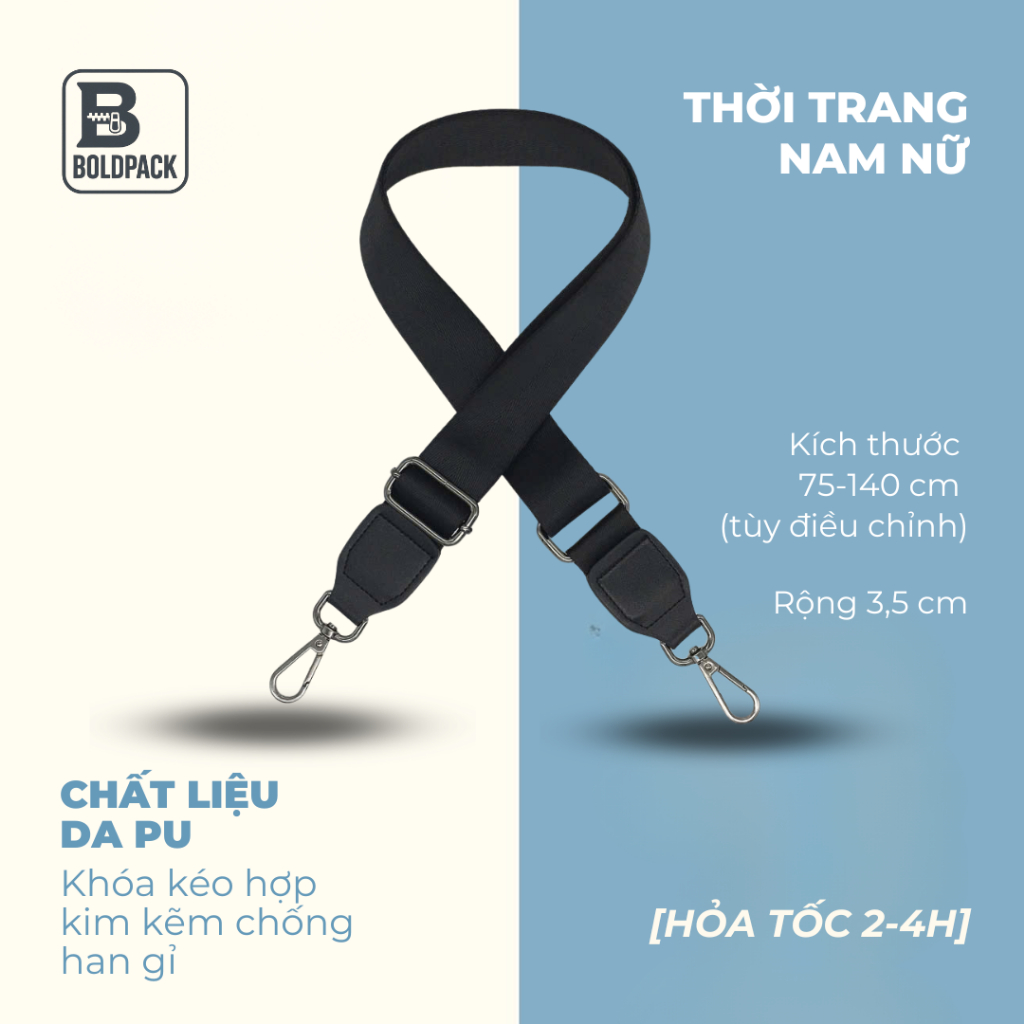 [Hoả tốc HN] Dây đeo chéo phụ kiện rời lẻ thay thế dây balo, túi đeo chéo, đeo vai 140x3,8cm (DxR)