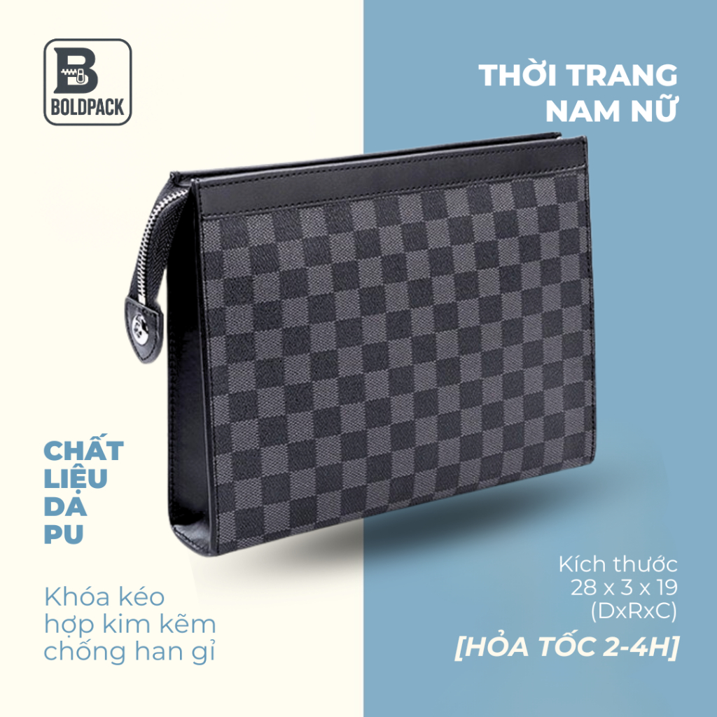 [Hoả tốc HN] Ví cầm tay thời trang nam Da Pu chống nước, phong cách trẻ trung, lịch sự, sang trọng
