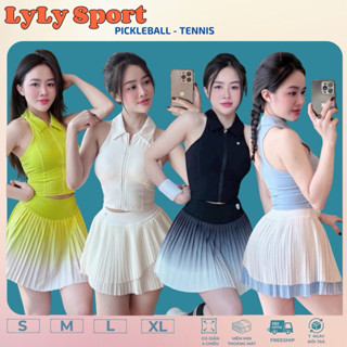 BỘ TẬP PICKLEBALL NỮ – ÁO BRA CÓ SẴN ĐỆM MIX CHÂN VÁY XẾP LY ơi