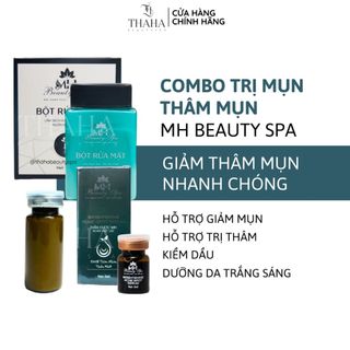   CHÍNH HÃNG  COMBO GIẢM DẦU NGỪA MỤN. Bột rửa mặt thảo mộc Noãn thực vật Mụn tươi dành cho da dầu mụn 