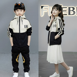 Áo khoác bé trai bé gái gió 2 lớp size đại cute từ 5 đến 14 tuổi D29 FIVEBE