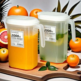  Bình Nước Nhựa Có Quai Đơn Giản Kiểu Nhật Dung Tích 2000ml 