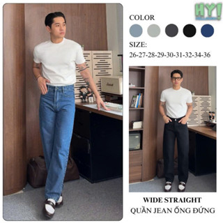 Quần Jean Nam Wash RETRO Ống Rộng Dáng Suông Chất Vải Dày Dặn Màu Đen Xám Trầm SMOKE V.1 HELLOYOU