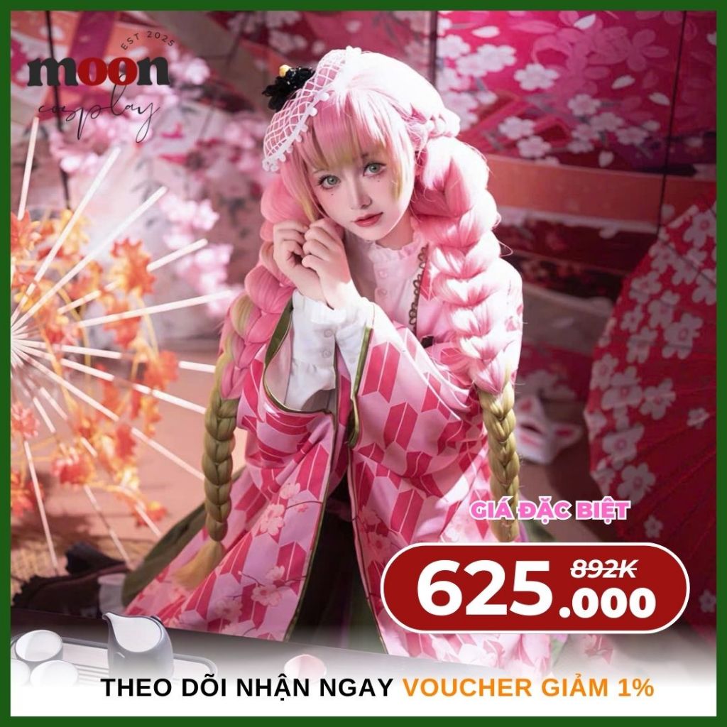 Mitsuri Kanjori Kimetsu No Yaiba Demon Slayer Kỷ Niệm 5 Năm Mùa Xuân Xinh Đẹp Hóa Trang Cosplay Nữ