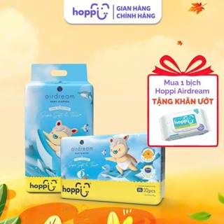 (Tặng khăn ướt) Bỉm Hoppi AirDream Singapor thiết kế siêu mỏng 2mm, thoáng khí 50.000 lỗ, chiết xuất hoa cúc Calendula