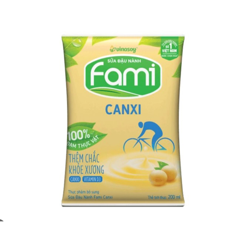 Thùng sữa đậu nành Fami nguyên chất và Fami Canxi ( 36 hộp x 200 ml )