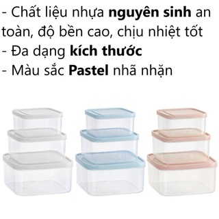  Bộ 3 Hộp Vuông Trong Suốt HOKORI 6529 – Hộp Đựng Thực Phẩm Tiện Lợi Nhựa Cao Cấp An Toàn Nắp Kín MHP 