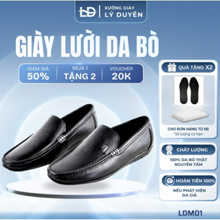 Giày Lười Nam Công Sở Cao Cấp Mọi Nam Da Bò Hàng Hiệu Chính Hãng Màu Đen, Nâu Giày Da Nam Nhập Khẩu Công Sở LDM01