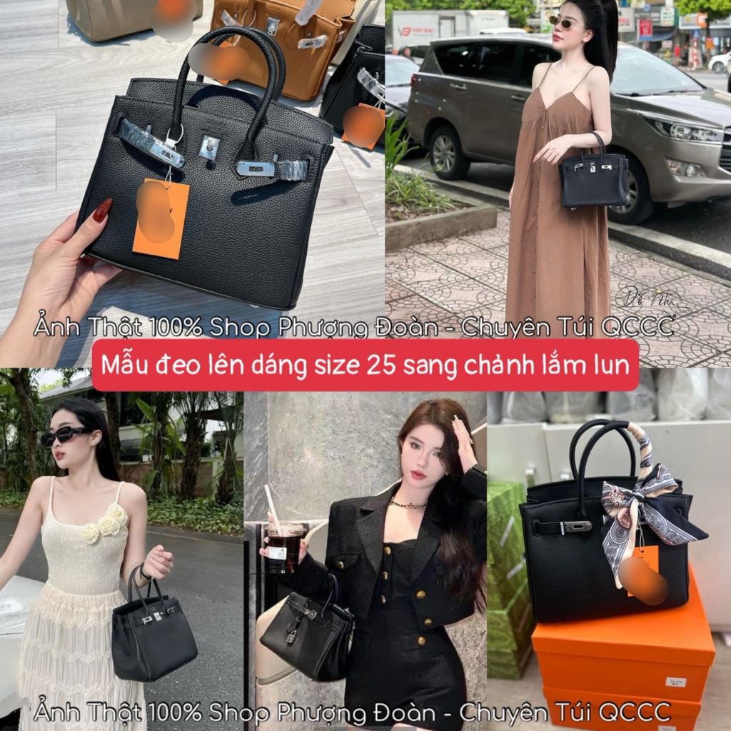 [BK] Túi Công sở size 20cm-25cm- 30cm da hạt gạo khoá trắng
