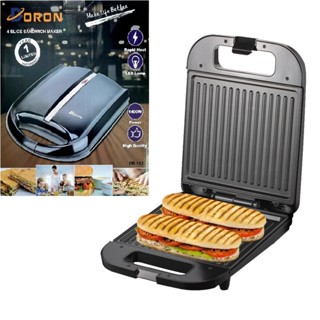  Máy Kẹp Nướng Bánh Mì DORON 1400W  Khuôn To  Ép Bánh Sandwich Rán Trứng Làm Đồ Ăn Sáng Nướng Thịt 2 Mặt 