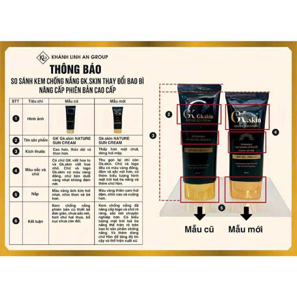 KEM CHỐNG NẮNG CHE KHUYẾT ĐIỂM GK SKIN