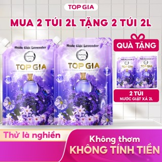Nước giặt xả TOPGIA hương lavender dịu nhẹ, tẩy sạch vết bẩn, lưu hương 72H, an toàn lành tính