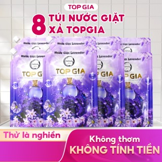 [Combo 8 Túi] Nước giặt xả TOPGIA hương Lavender Dịu Nhẹ An Toàn Làm Sạch Vết Bẩn Lưu Hương 72H