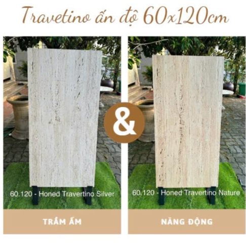 Gạch travertino ốp tường và lát nền ấn độ kt 60x120cm - gạch xương đá chất lượng cao