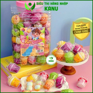   Hộp 100 cái  Kẹo bông cốc trà sữa Chaogandong 900g khổng lồ 