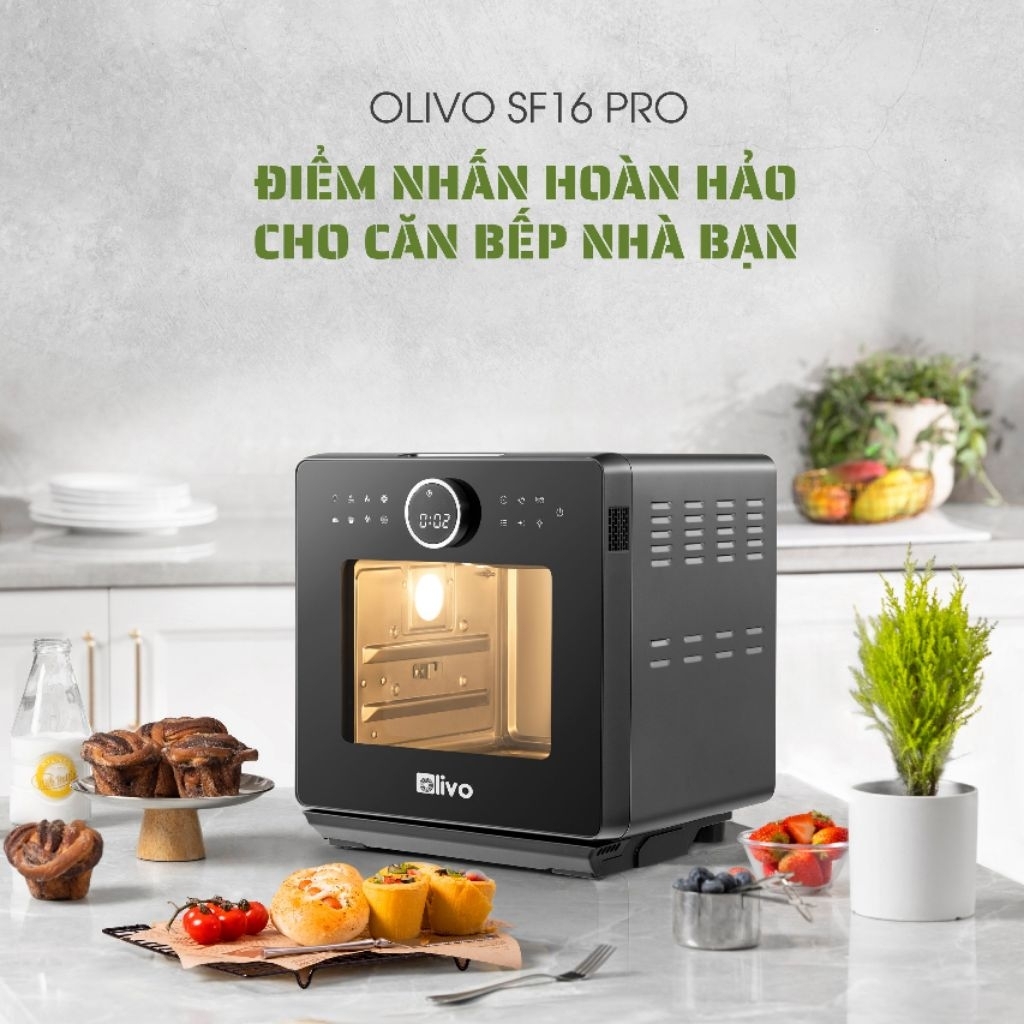 Nồi chiên hấp đa năng Olivo SF16 pro (bản 2025 bản tiếng việt) 70 chức năng cài đặt sẵn - Bảo hành 2