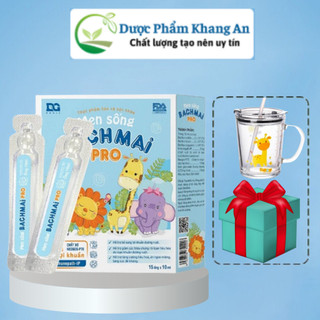  MEN SỐNG BẠCH MAI PRO - 6 Tỉ Lợi Khuẩn Men Vi Sinh Cải Thiện Hệ Tiêu Hoá Cho Bé - Hộp 15 Ống x 10ml 