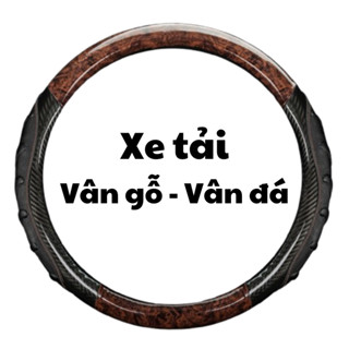 Bọc vô lăng xe tải xe khách size 38cm 40cm 42cm 45cm 47cm 50cm vân gỗ vân đá Da xịn Carbon