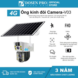 Solar giám sát Camera 2 mắt 4G WiFi 360 độ Dosen PRO 1080P HD IP Không thấm nước ngoài trời Ứng dụng V380 Pro
