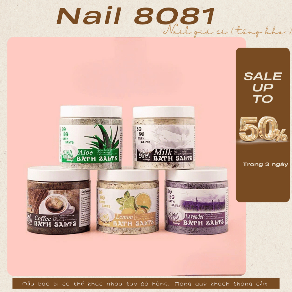Muối ngâm chân Bobo 680g Nail8081