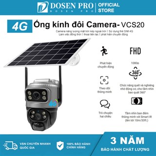 Solar giám sát Camera 2 mắt WiFi 360 độ Dosen Pro 1080P HD 4G IP Không thấm nước ngoài trời Ứng dụng V380 Professional